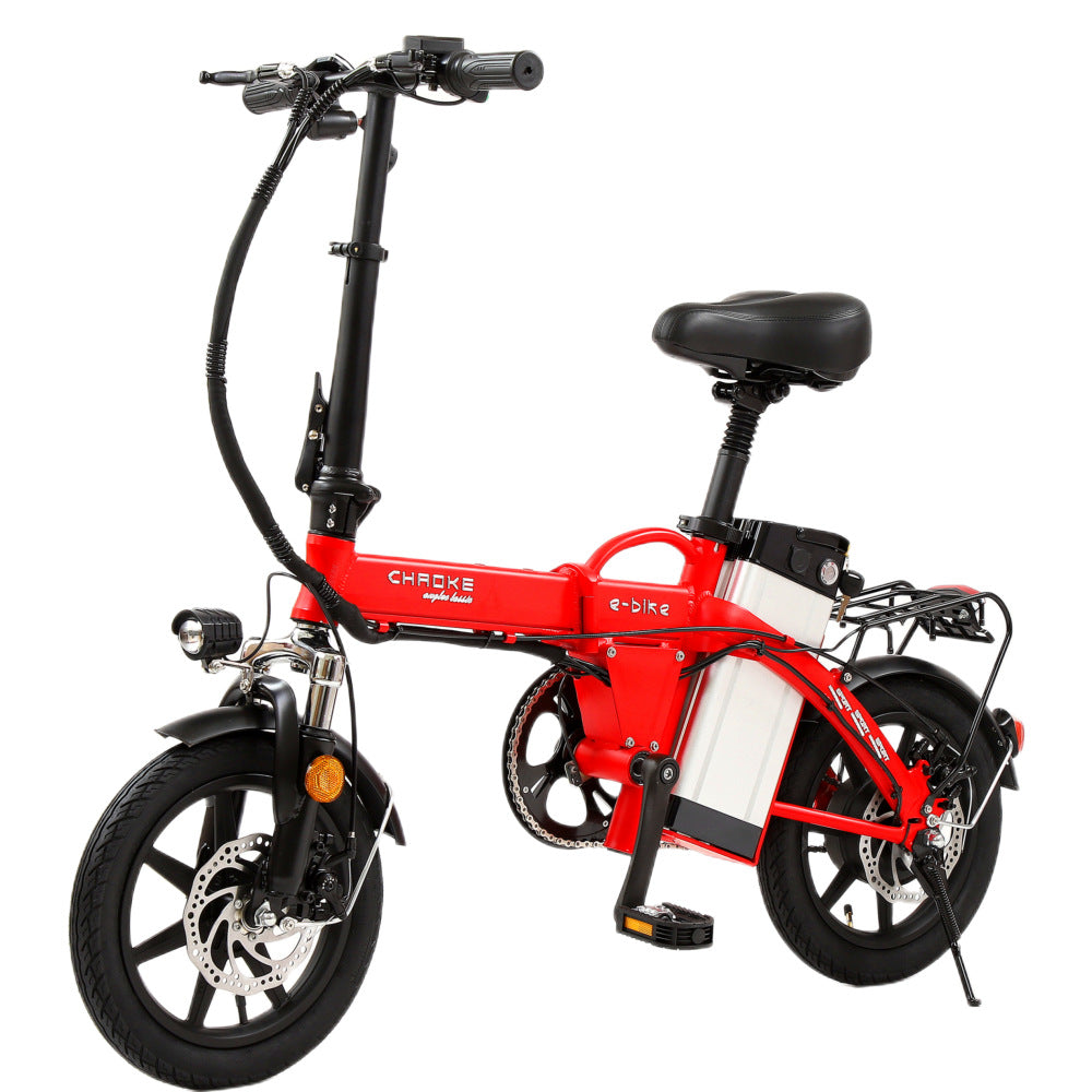 Bicycle | 48V Folding Electric Bike - 350W Brushless Motor, 14-inch Integrated Wheel, Lightweight Aluminum Alloy E-Scooter for Urban Commuting