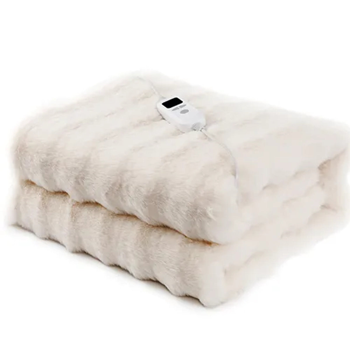 Mulan Faux Rabbit Fur Electric Heated Throw Blanket