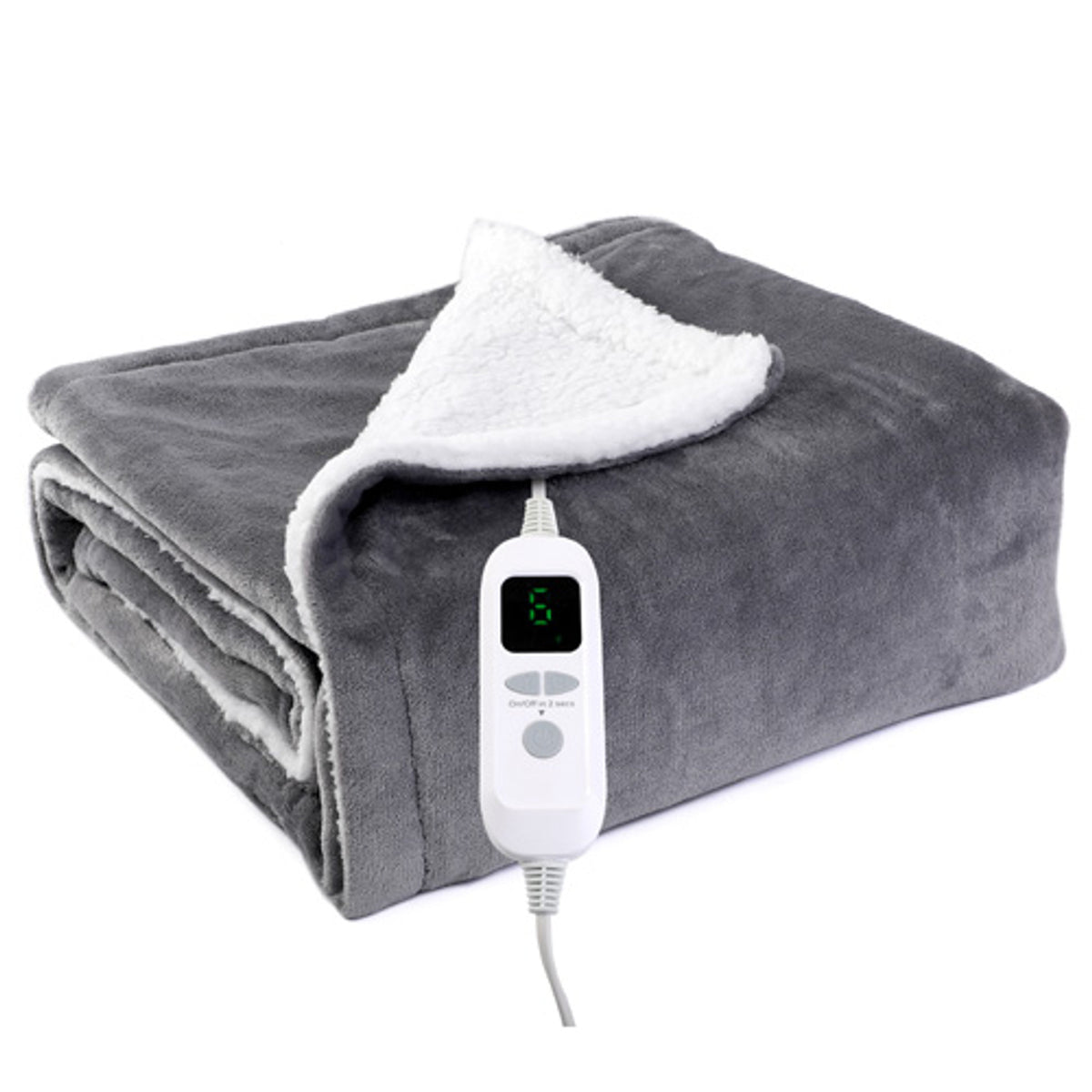 Mulan ML-G01 Flannel Sherpa Electric Heated Throw Blanket