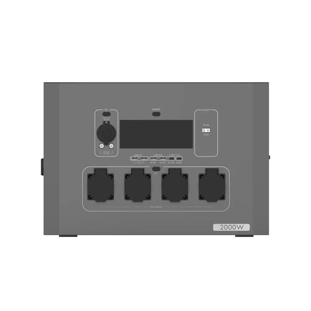 TURSAN Sheet-Metal 2000W Portable Power Station – 2165Wh LiFePO4 Heavy-Duty
